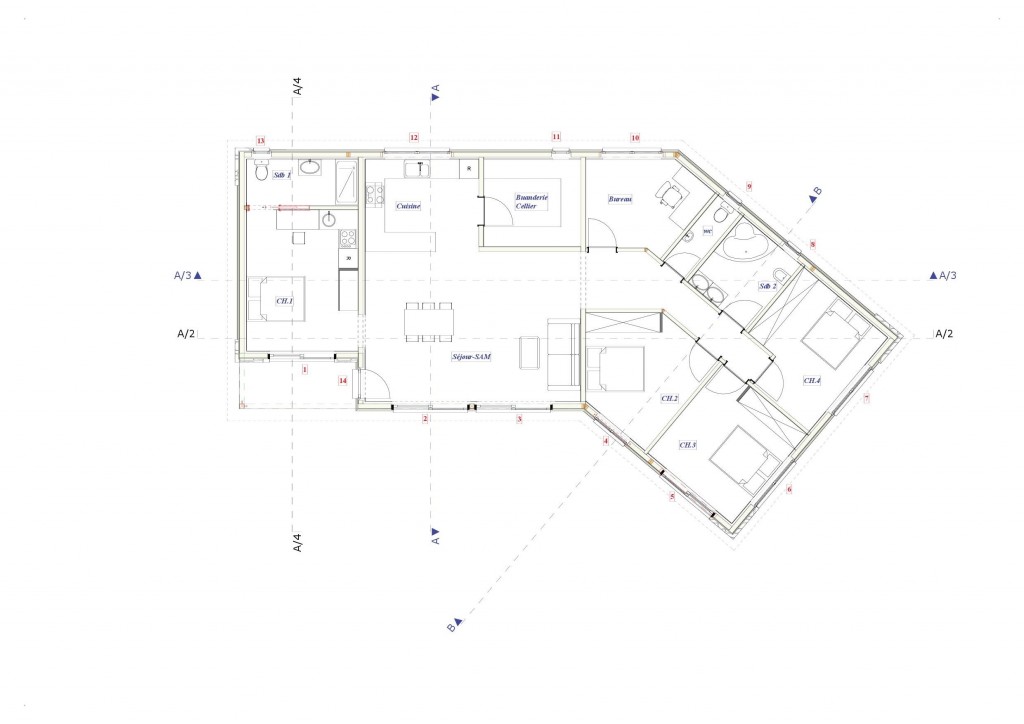 plan maison ossature bois