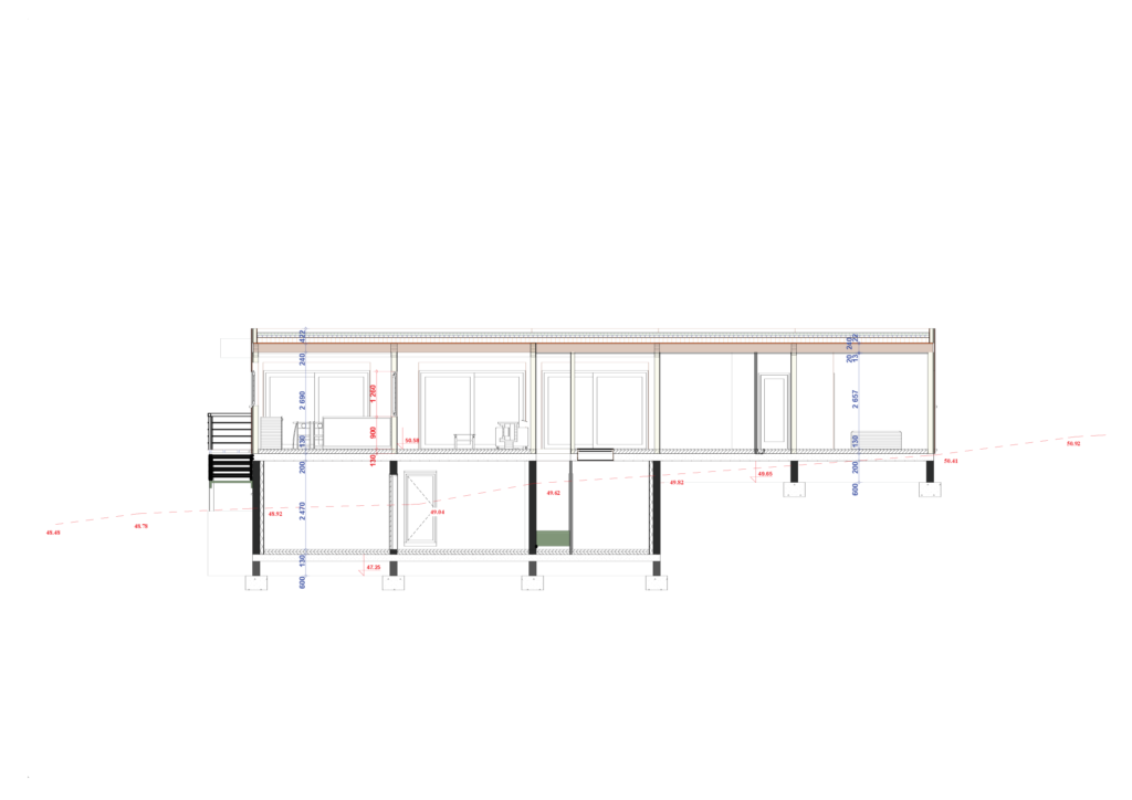 plan de coupe maison ossature bois