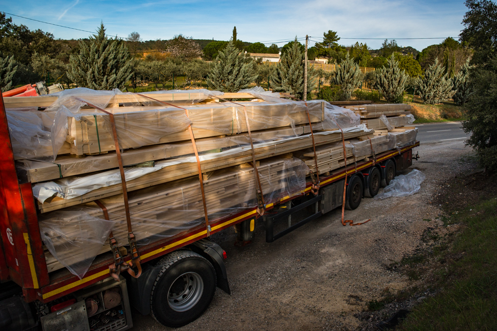 transport d'une structure bois massif et ossature bois