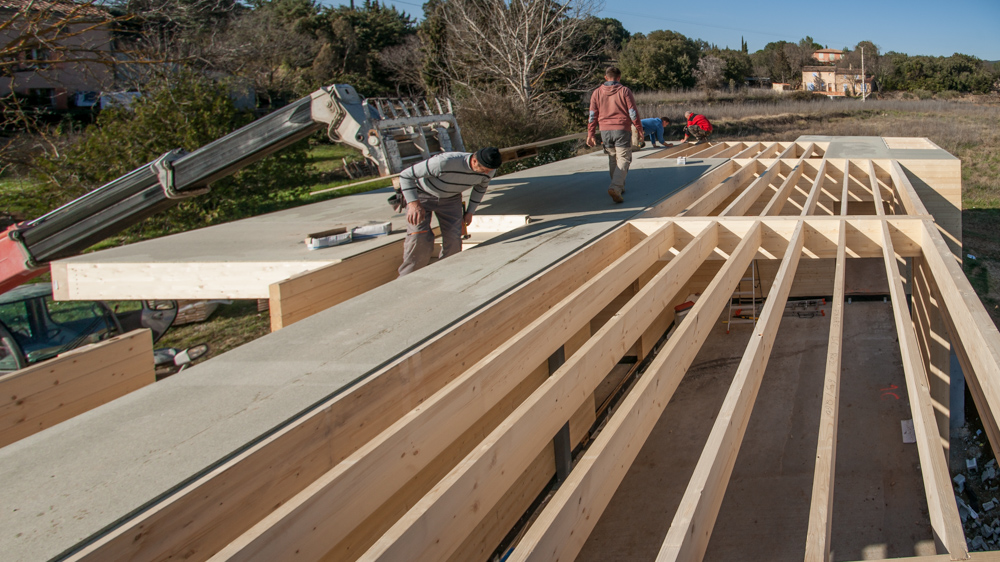 Plancher bois solives visibles à Cotignac ( Var)